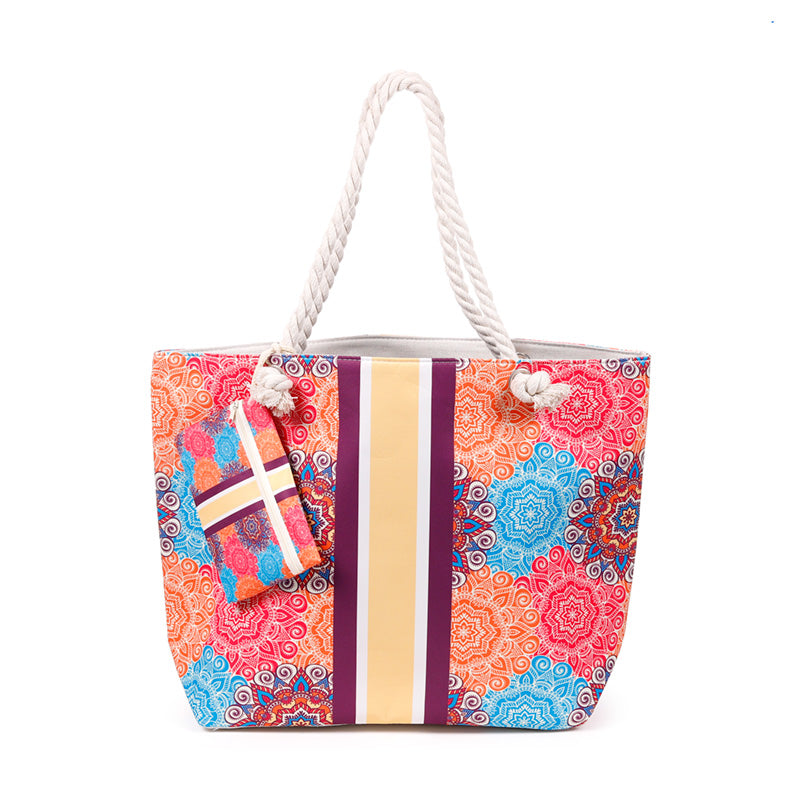 Vibrant Mandala Design Beach Bag Set