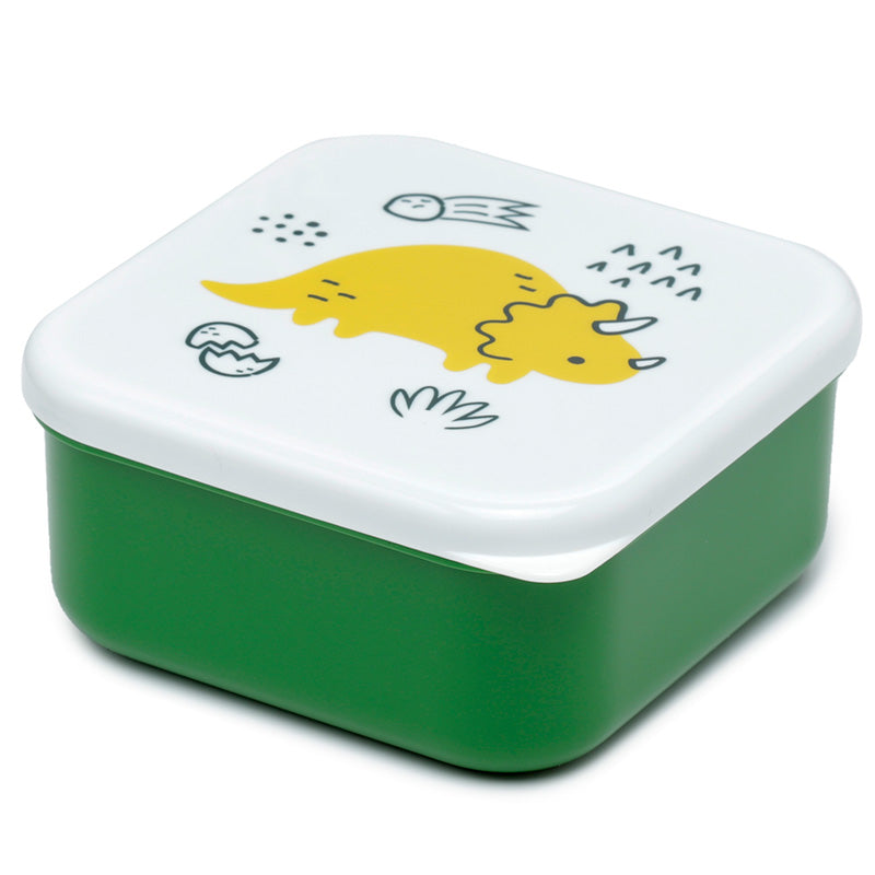 Stackable Dinosauria Jr lunch boxes for easy storage