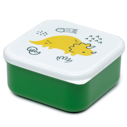 Stackable Dinosauria Jr lunch boxes for easy storage