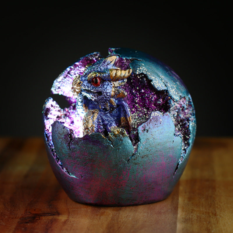Charming LED Baby Dragon in geode egg