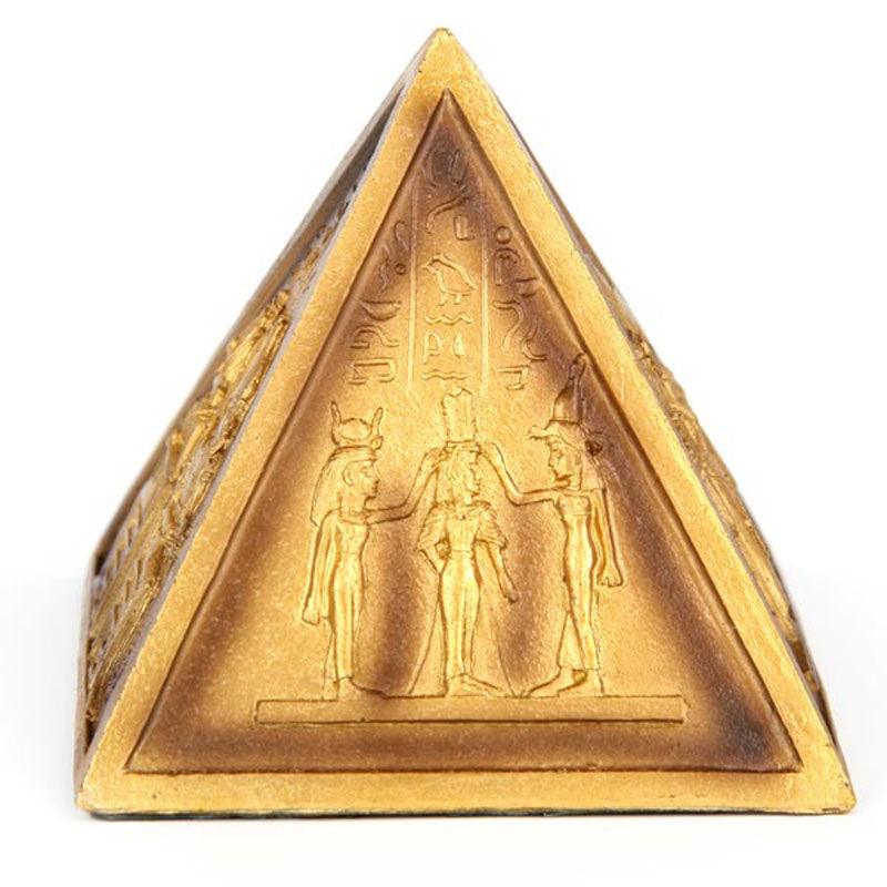 Gold Egyptian Pyramid Ornament detailed side view
