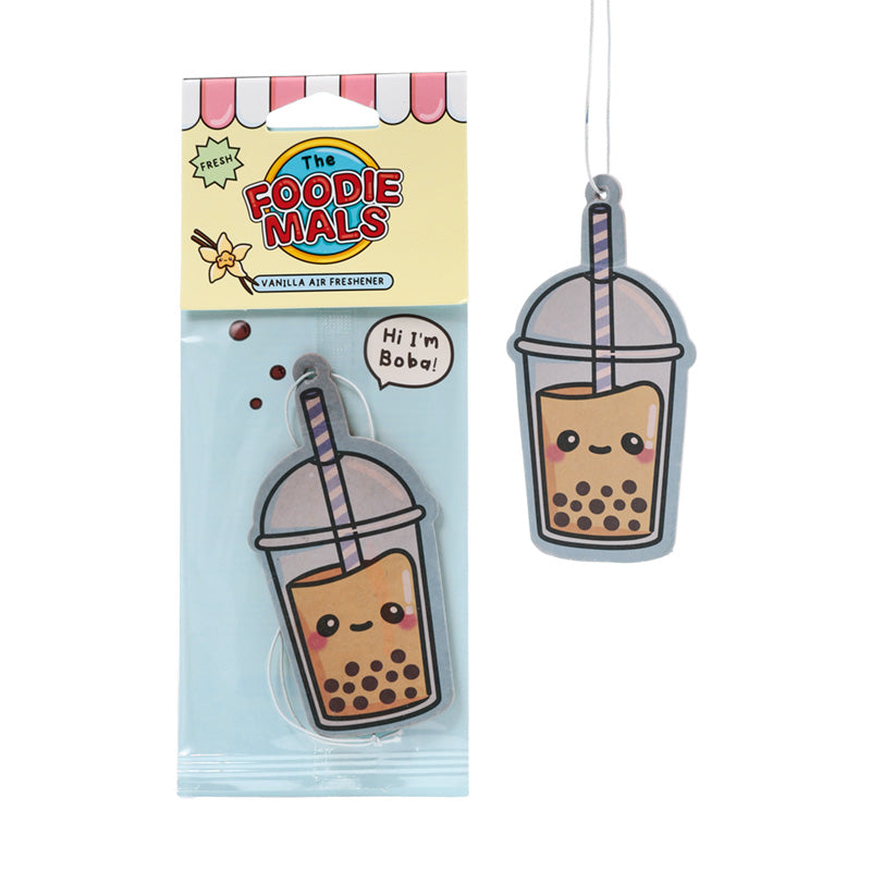 Boba Bubble Tea Air Freshener with vanilla fragrance