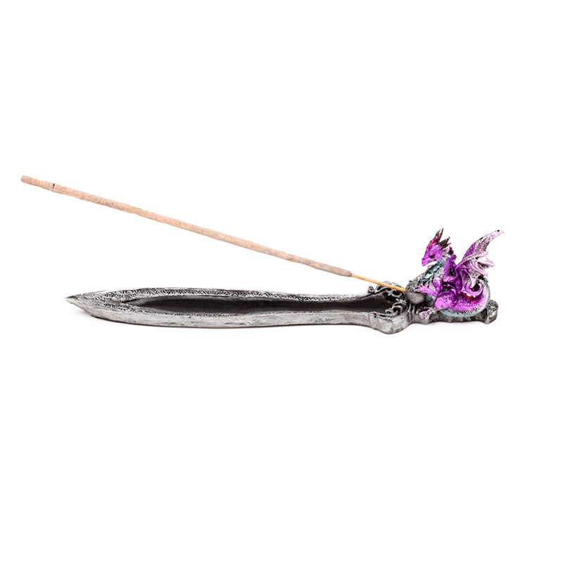 Mini Amethyst Dragon Incense Burner Display Piece