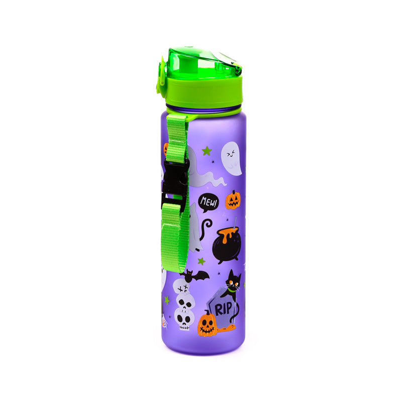 Lightweight spooky water bottle with strap