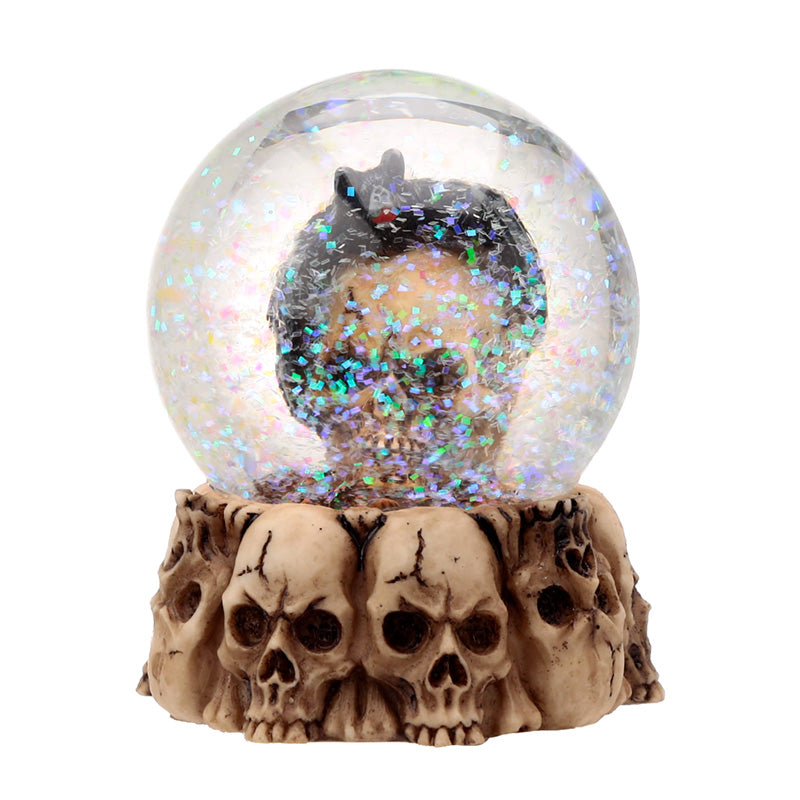 Gothic Skull Snow Globe on Display