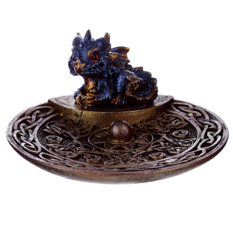 Close-up of Baby Dragon Celtic Incense Burner