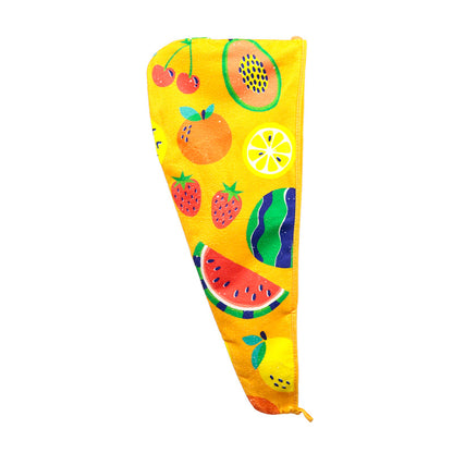 Hair Wrap Towel - Summer Fruits on display