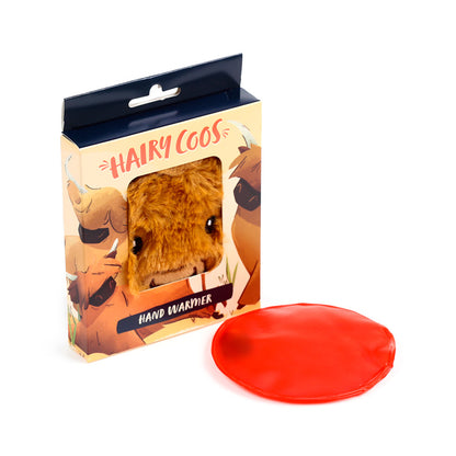 Highland Coo Plush Hand Warmer on display