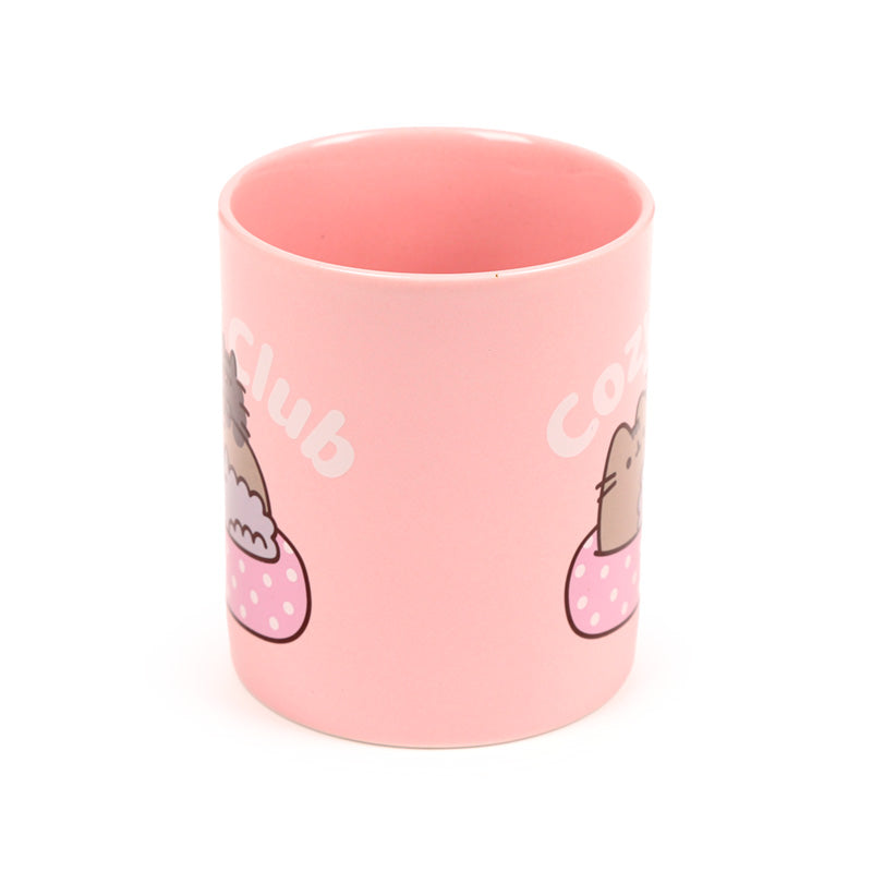 Pusheen the Cat Cozy Club Mug in use