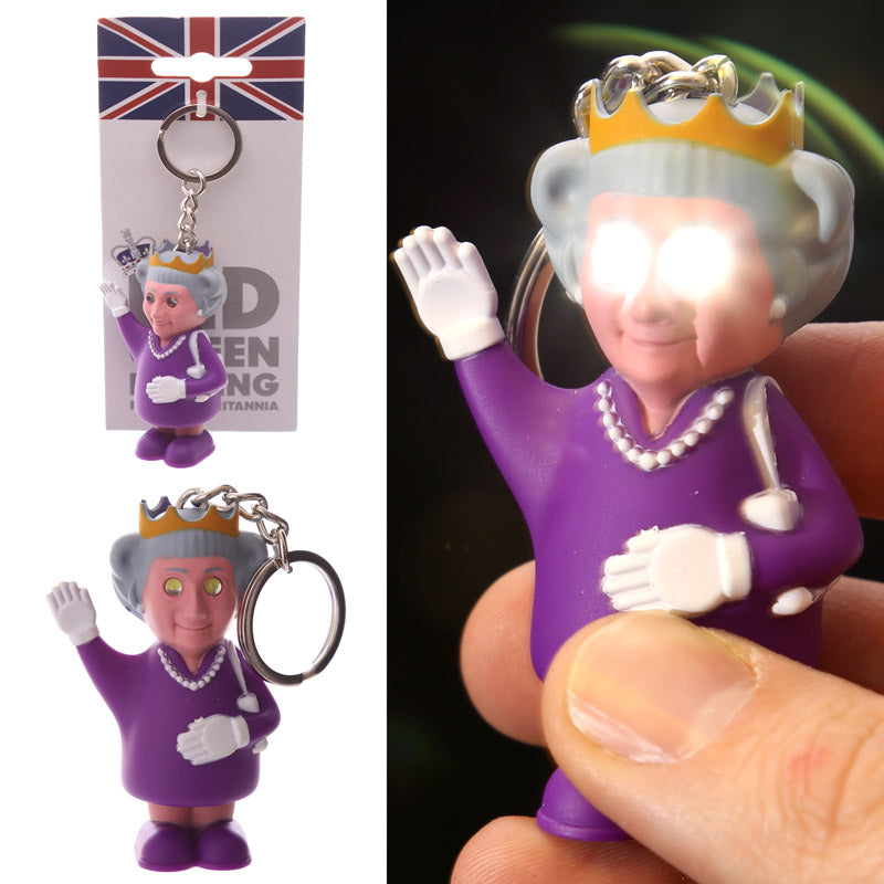 LED Light & Sound Keyring - Rule Britannia Queen front view
