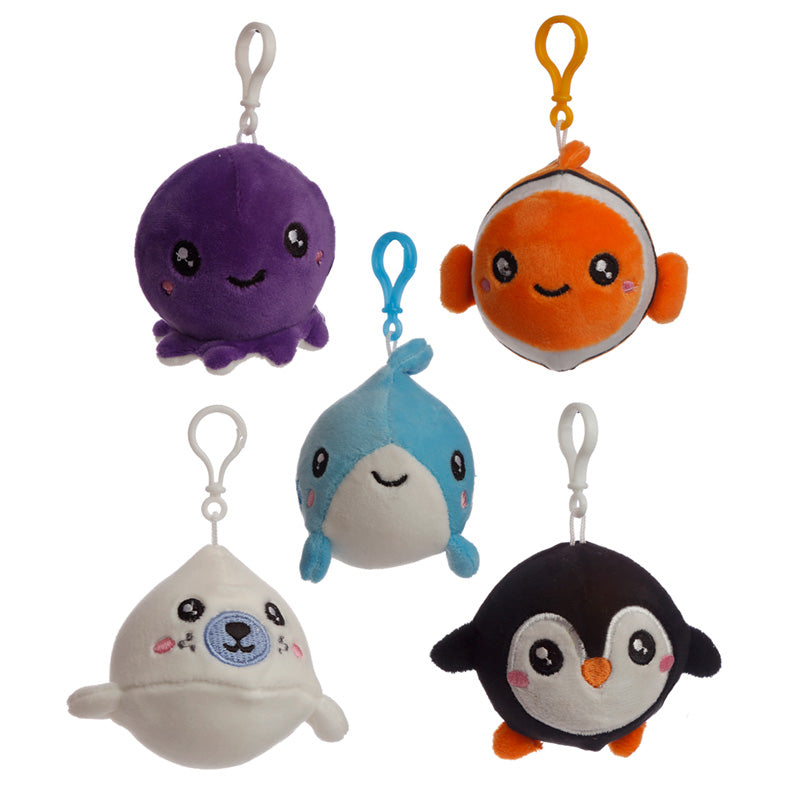 Close-up of Adoramals Squeezies Sealife Plush Keyring
