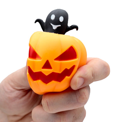 Playful display of Pumpkin Ghost toy for Halloween
