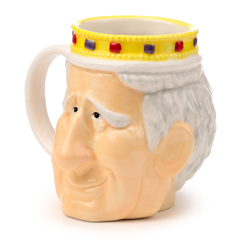 King Charles III Mug on a decorative shelf