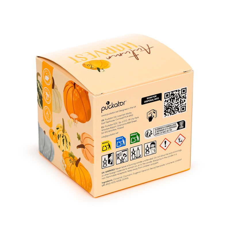 Aromatic pumpkin spice candle jar for gifting