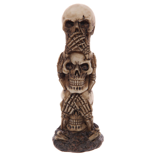 Gruesome Skull Totem Ornament displayed on a shelf
