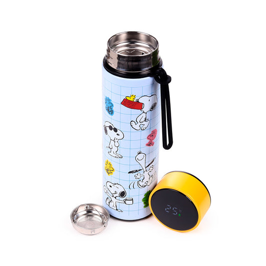 Peanuts Snoopy & Woodstock Insulated Drinks Bottle with Digital Thermometer
