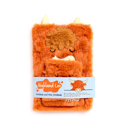 Highland Coo Plush A5 Notebook with Pouch