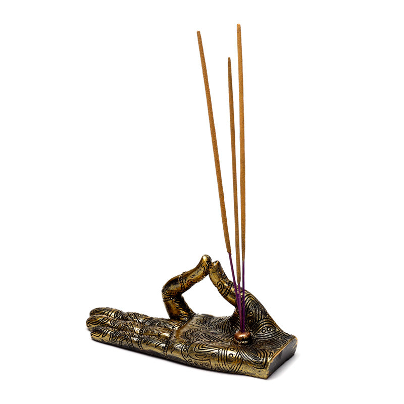 Serene atmosphere created by Henna Buddha Hand Burner