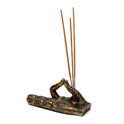 Serene atmosphere created by Henna Buddha Hand Burner