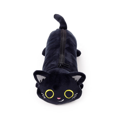 Lucky the Black Cat Plush Pencil Case in a stylish setting