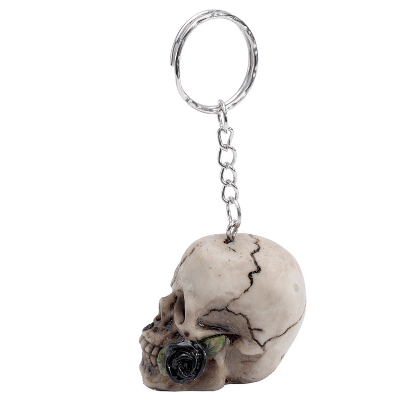 Gothic decor inspired Skulls and Roses Novelty Keyring