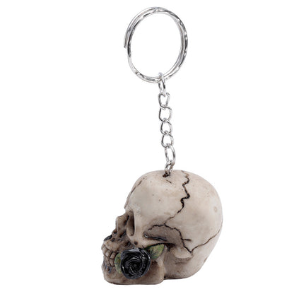 Gothic decor inspired Skulls and Roses Novelty Keyring