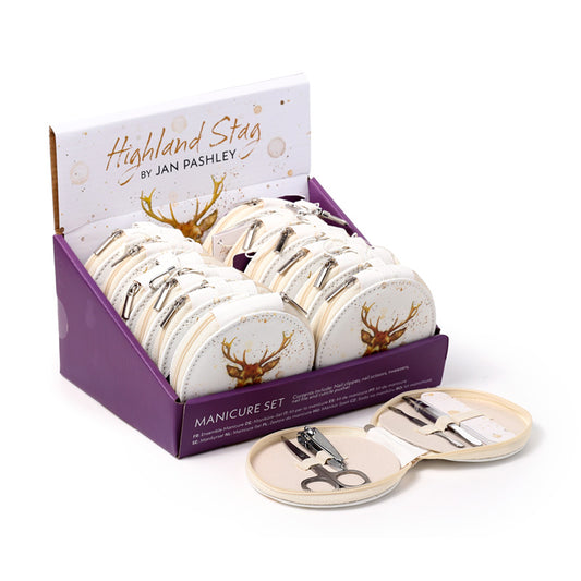 5 Piece Round Manicure Set with Jan Pashley Stag Design