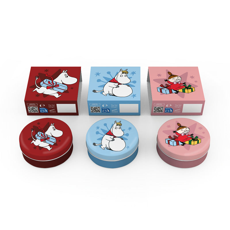 Moomin Christmas Lip Balm in a decorative tin