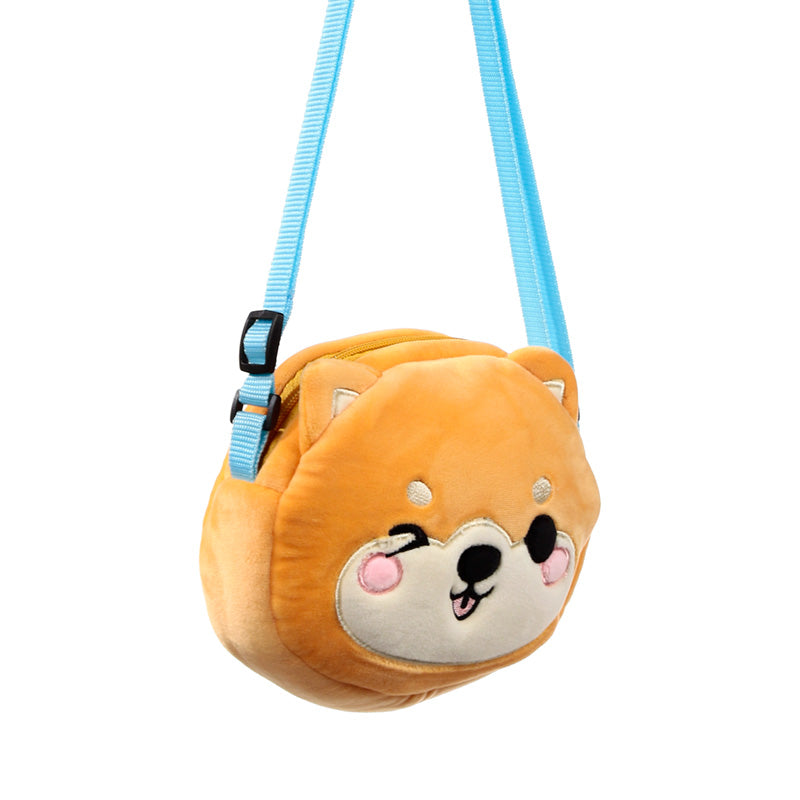 Adoramals Shuggs the Shiba Inu Plush Crossbody Bag front view