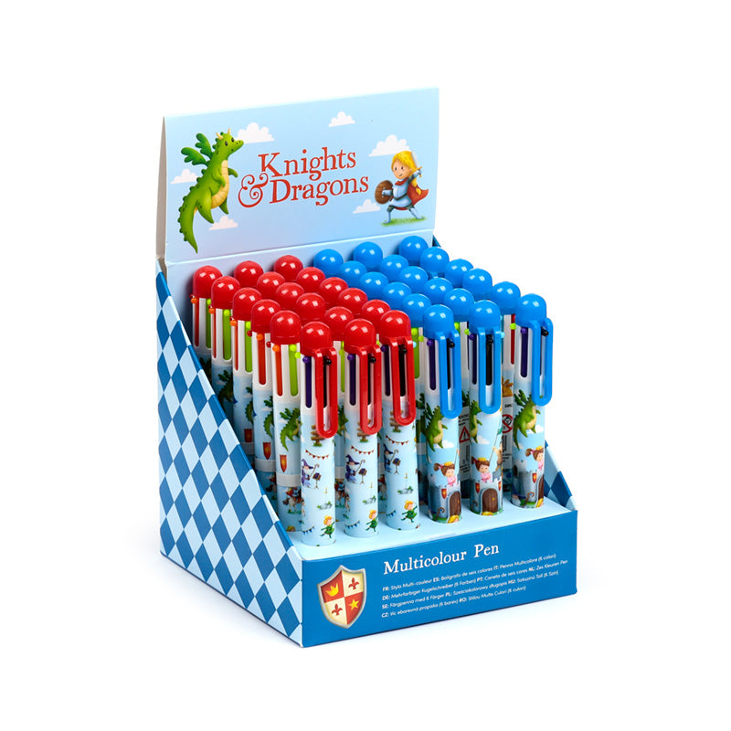Multi Colour Pen Knights & Dragons - Six vibrant colours