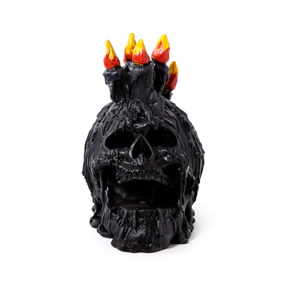 Close-up of Black Screaming Skull Ornament