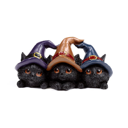 Charming Witches Cat with Hat - Halloween Decor