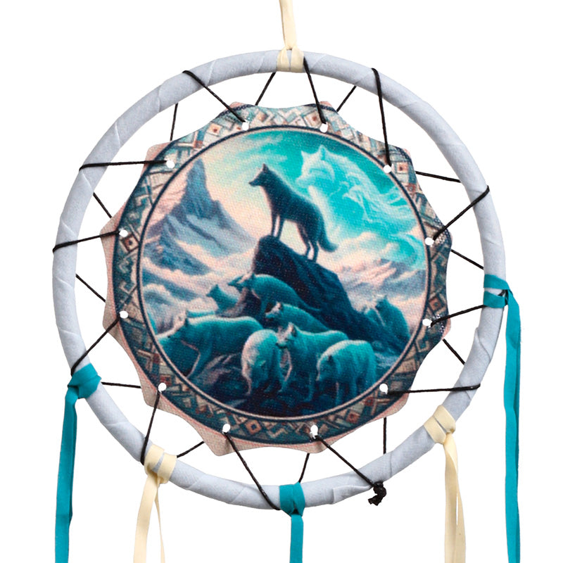 Dreamcatcher with wolf pack design