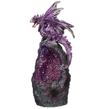 Crystal Cavern LED Dark Legends Dragon Figurine with rotating colours