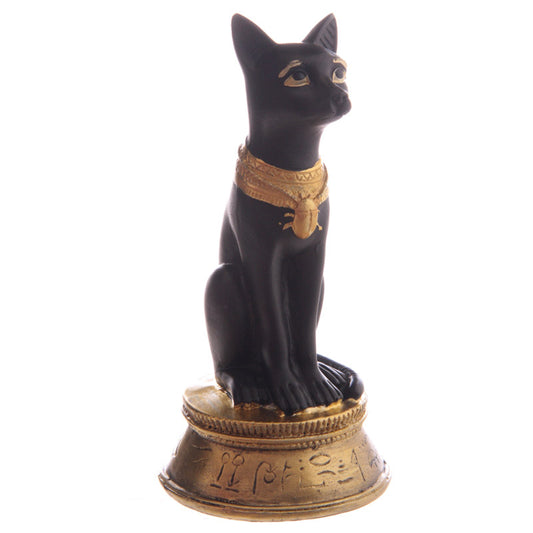 Black and Gold Bast Egyptian Figurine