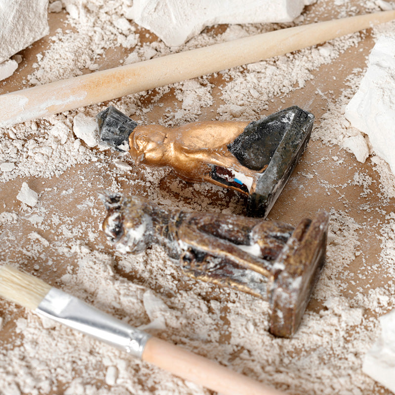 Kids exploring ancient Egypt with the dig kit