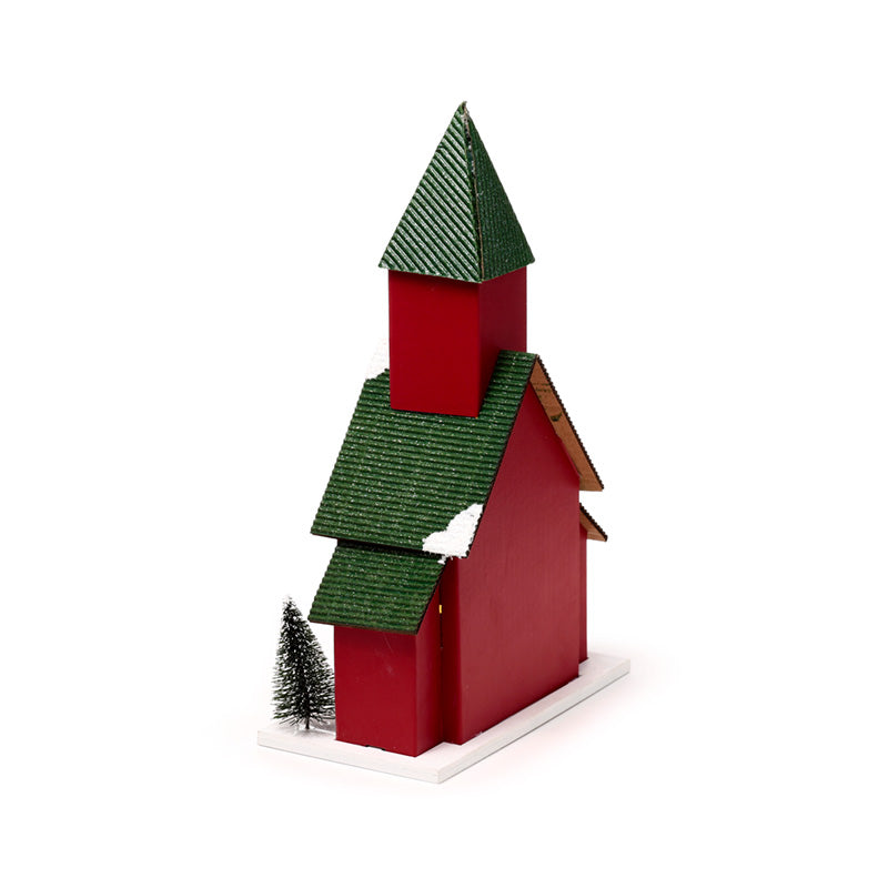 LED Christmas Church decoration on a festive table