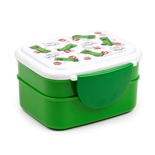 Minecraft Bento Clip Lock Lunch Box with Cutlery