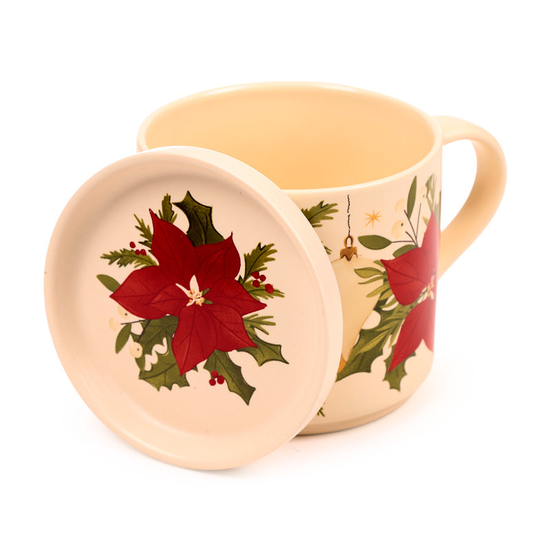 Festive Porcelain Mug and Coaster Set