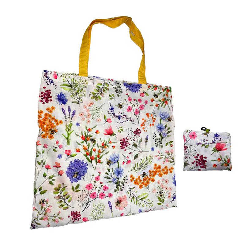 Handy Foldable Shopping Bag in Nectar Meadows design