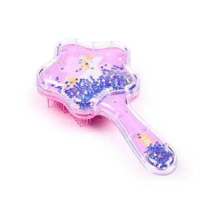 Unicorn Magic Glitter Hair Brush with sparkles