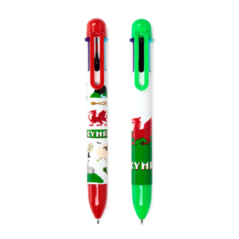 Close-up of the Welsh Dragon design on the pen