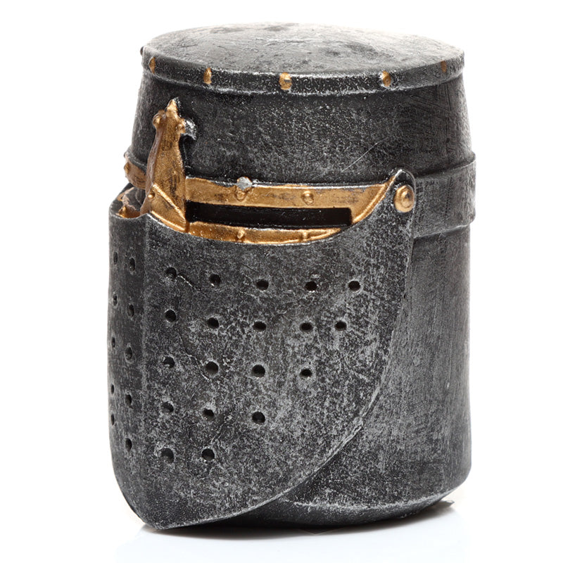Detailed knight helmet ornament for home decor