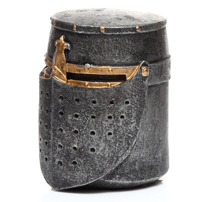 Detailed knight helmet ornament for home decor