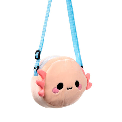 Adoramals Maddie the Axolotl Plush Crossbody Bag front view