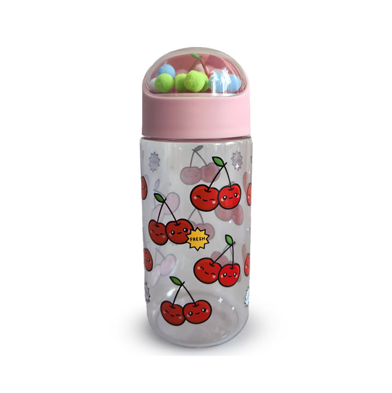350ml Shatterproof Charms Children's Water Bottle - Foodiemals Cherry design