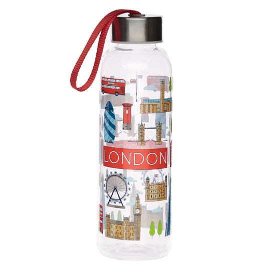 Reusable water bottle with London Icons design