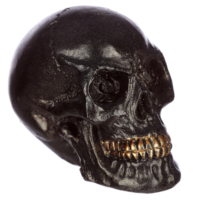 Gothic Iridescent Skull Ornament with seasonal decorations