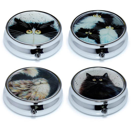 Kim Haskins Cats Pill Box - Whimsical Design