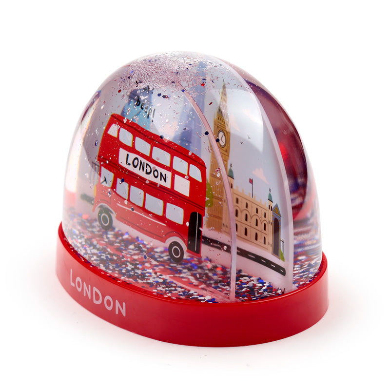 Whimsical Snow Globe with London Bus